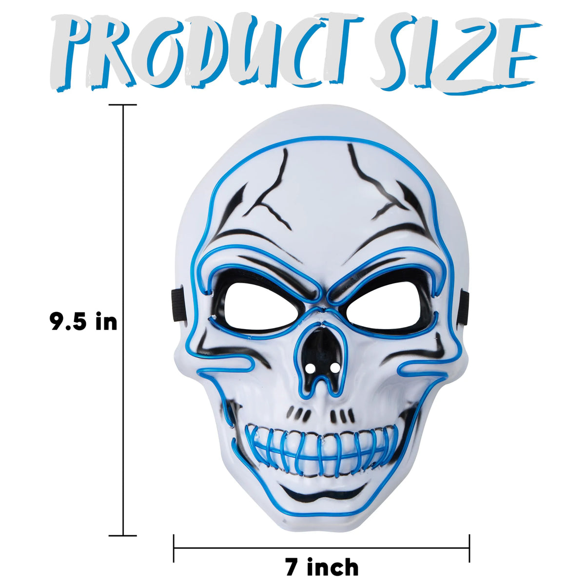 Halloween LED Skull Mask & Light-Up Gloves (Blue)
