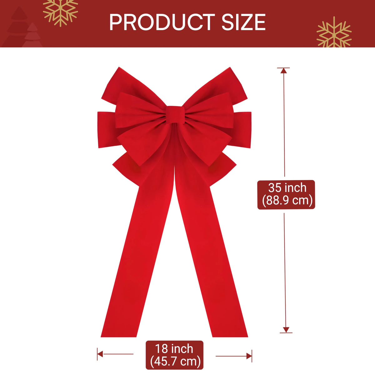 Extra Large Red Velvet Christmas Bow (35" x 18")