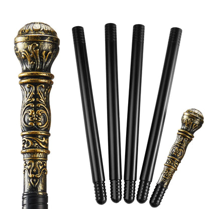 Elegant Vintage Gold Halloween Walking Cane Prop