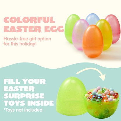 6-Pack 7-Inch Jumbo Plastic Easter Egg Shells for Egg Hunts