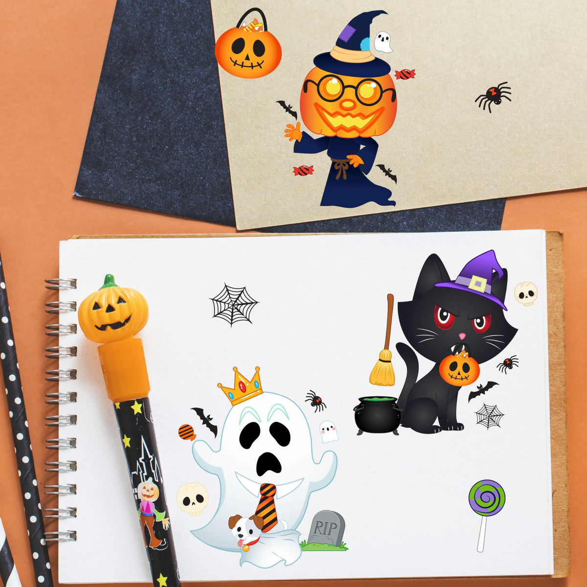 24 Halloween Make-a-Face Stickers - Party Favors for Kids