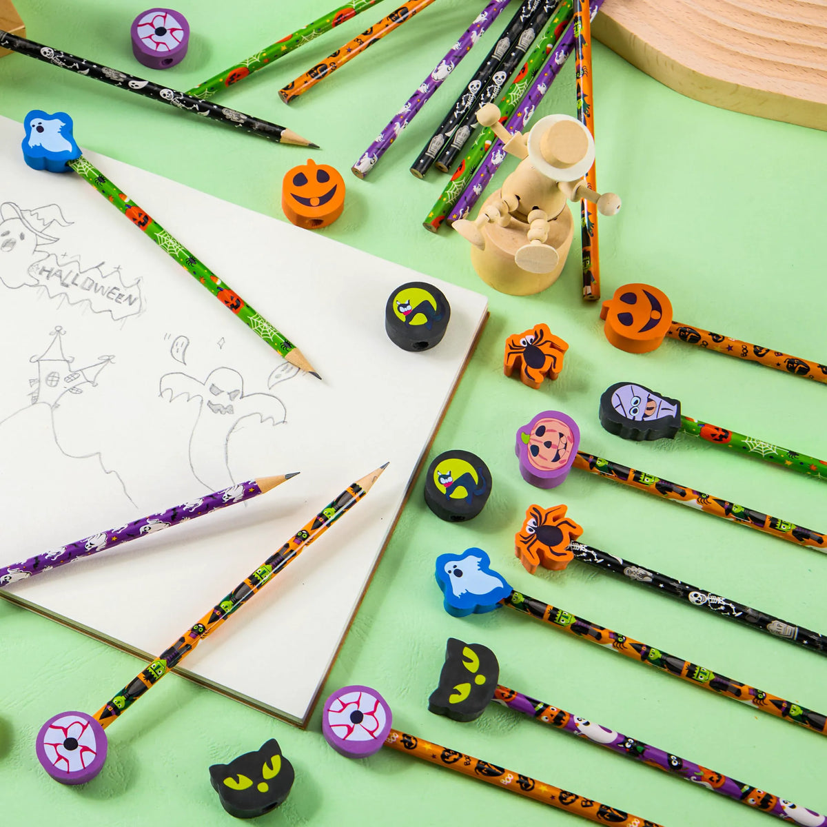 108-Piece Halloween Pencil Set with Erasers