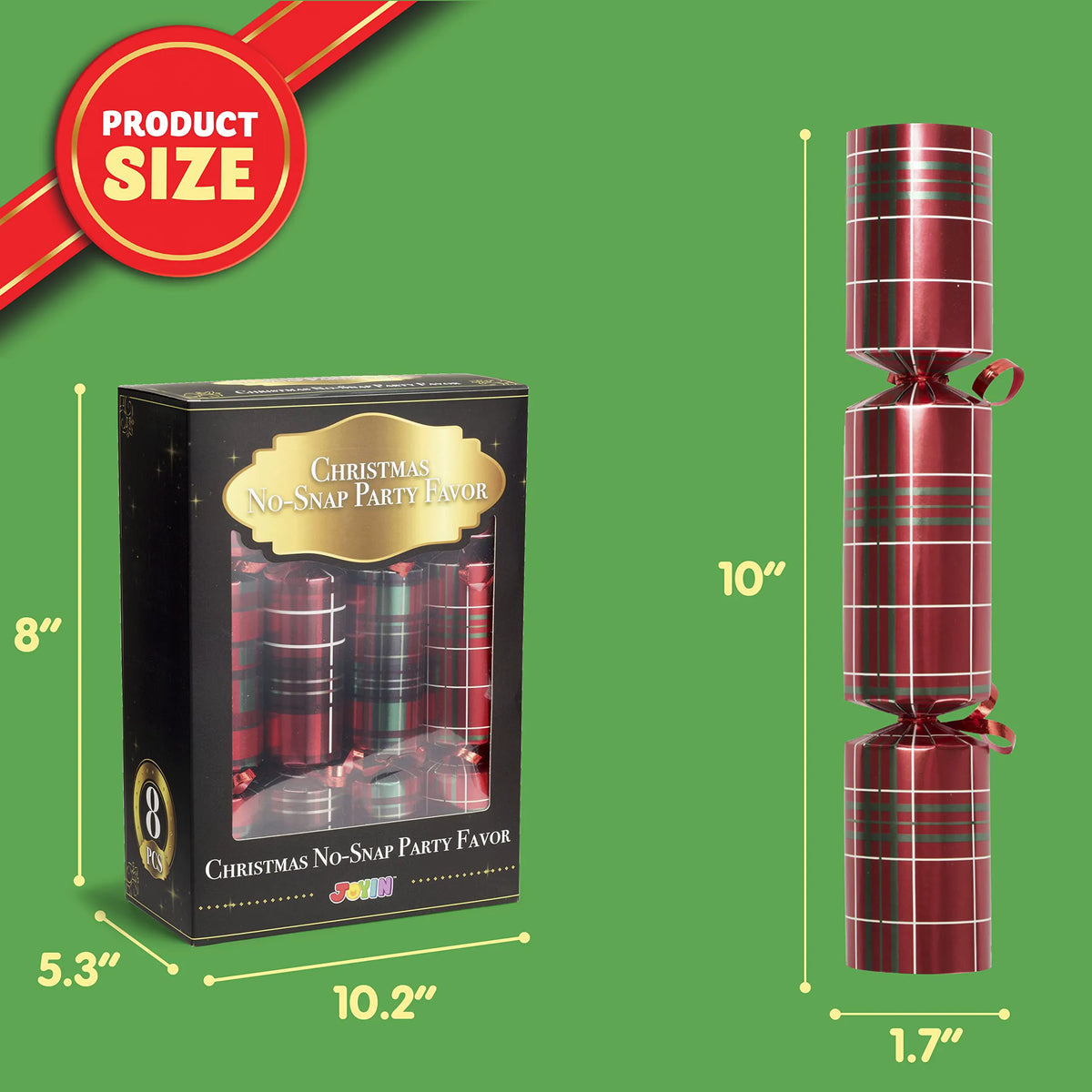 10-Inch Christmas Party Favor (Plaid) - No Snap