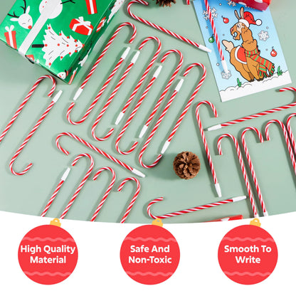 24 Christmas Candy Cane Ballpoint Pens for Kids Gifts
