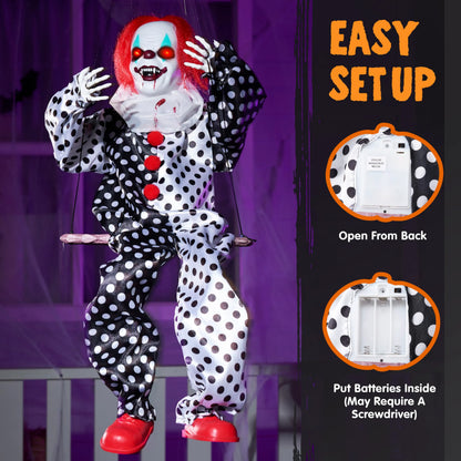 Swinging Animatronic Clown for Halloween