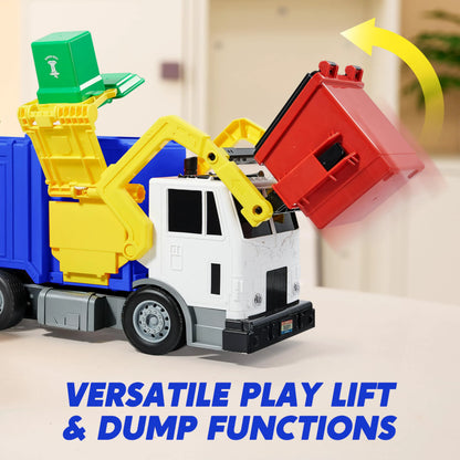 Large Friction-Powered Garbage Truck Toy Set