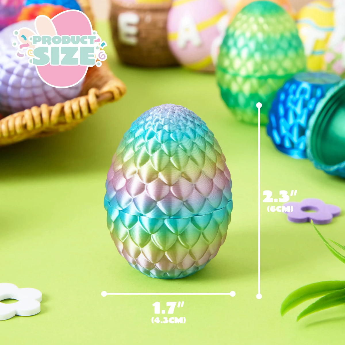 12 Pack 3D Printed Dragon Easter Eggs (Empty)