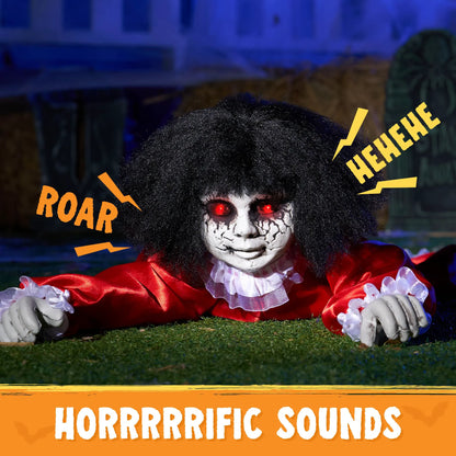 20'' Creepy Crawling Baby Doll Halloween Animatronic Decoration