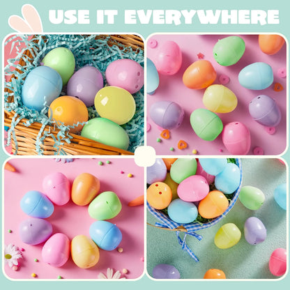1000Pcs 2.3in Colorful Bright Plastic Pastel Easter Eggs for Easter Egg Hunt