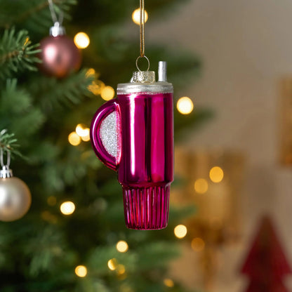 Christmas Red Glass Small Water Cup Ornament