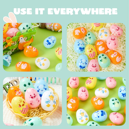 24 Multicolor Plastic Animal Easter Eggs