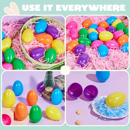 1000 Pcs Fillable Plastic Eggs - Empty, Colorful, Bright Eggshells (3.15 Inches)