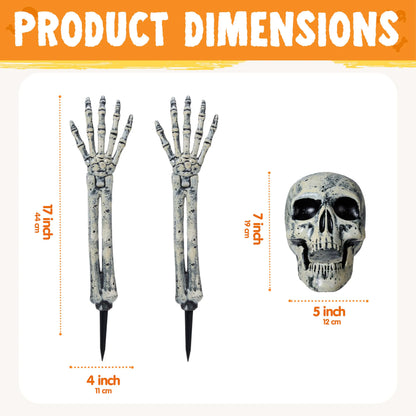 3-Piece Halloween Skeleton Decoration Set for Outdoor Use