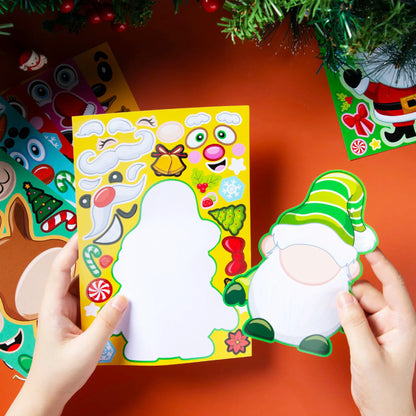 24 Christmas Make-a-Face Stickers
