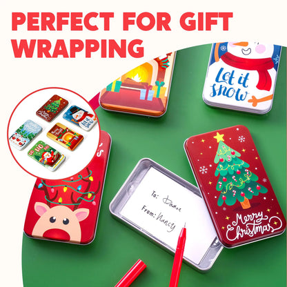 JOYIN 6-Pack Present Card Holder Tin Boxes