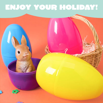 12-Pack 8-Inch Jumbo Plastic Easter Egg Shells, Fillable for Easter Egg Hunt
