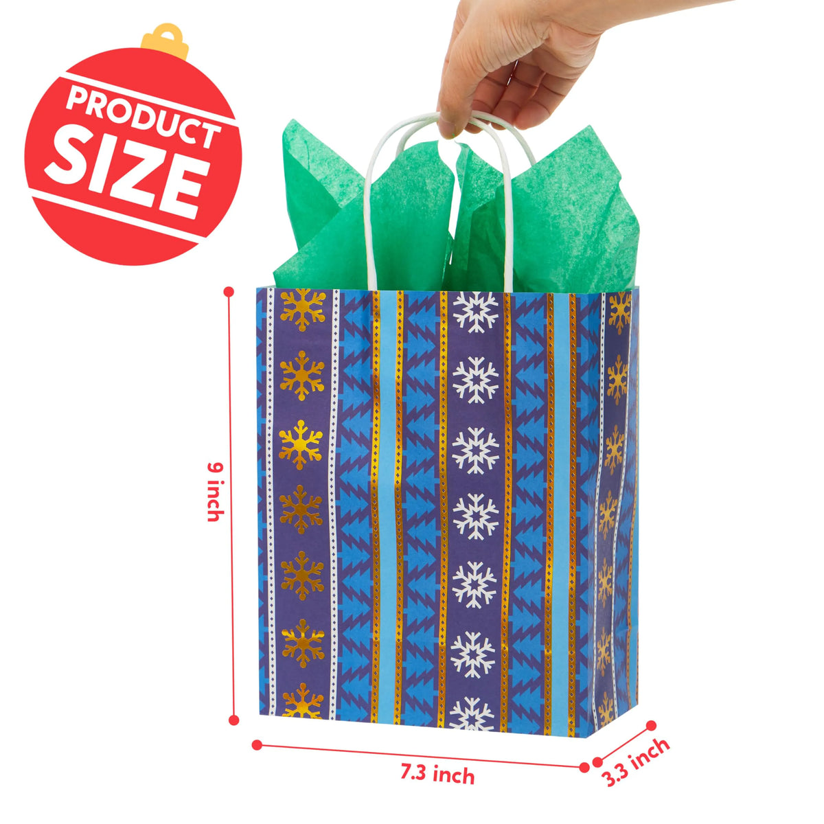 24 Pack Christmas Kraft Gift Bags