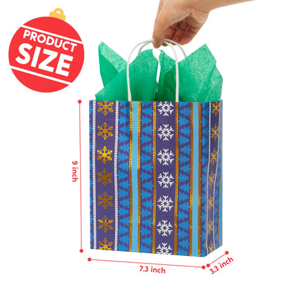 24 Pack Christmas Kraft Gift Bags