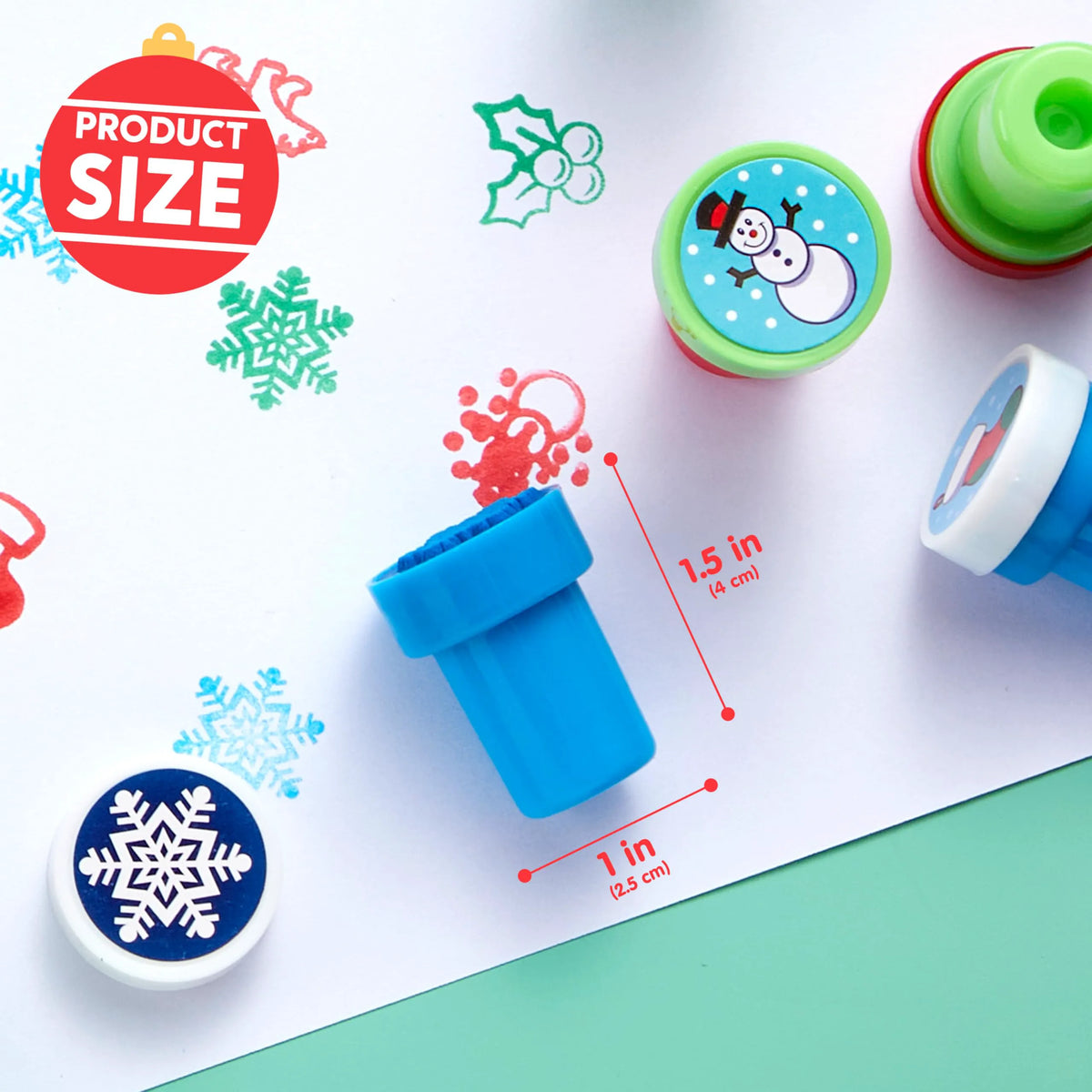 25 Christmas Rubber Stamps for Kids Gift