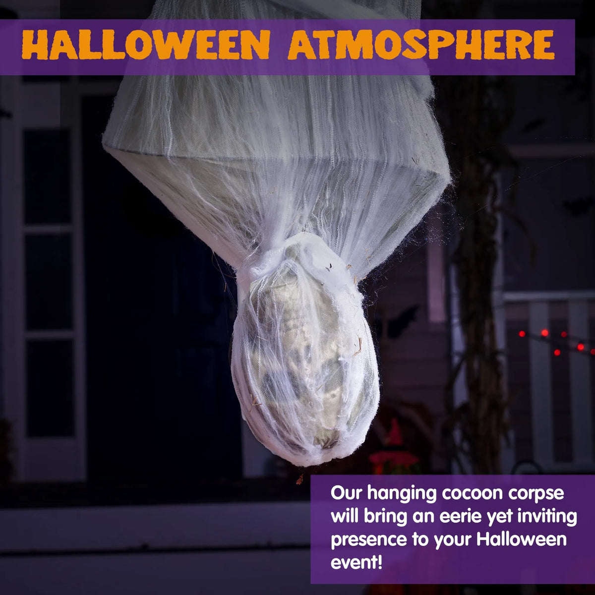 72-Inch Halloween Hanging Cocoon Corpse Outdoor Decoration
