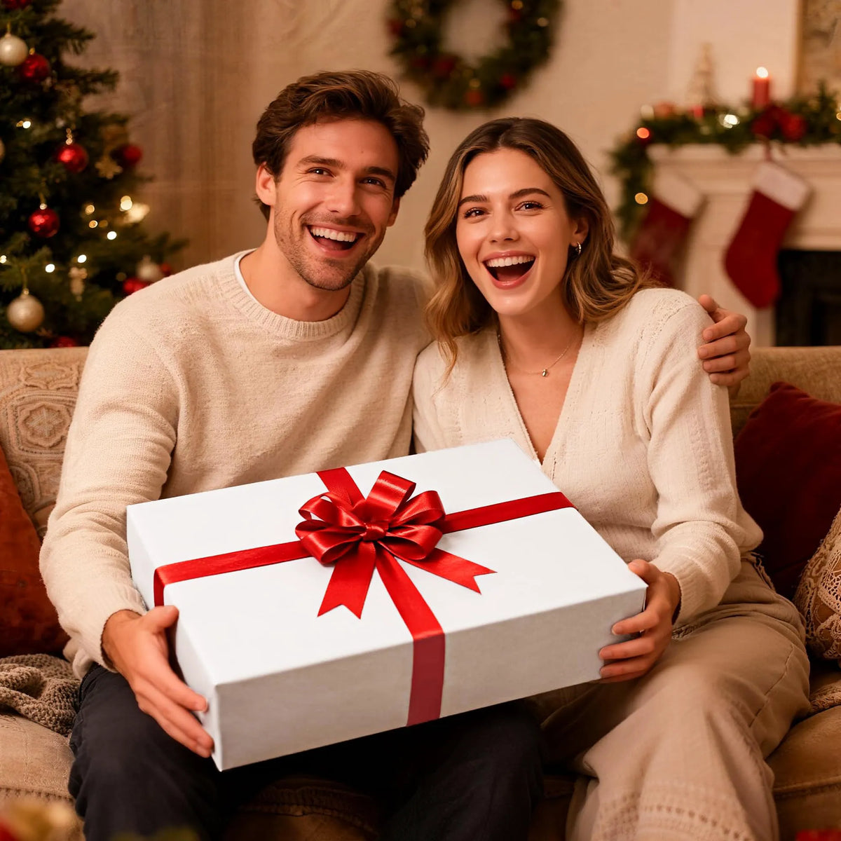 12 Pack Large Christmas Gift Boxes with Lids, 17 x 13 x 4 Inches for Presents