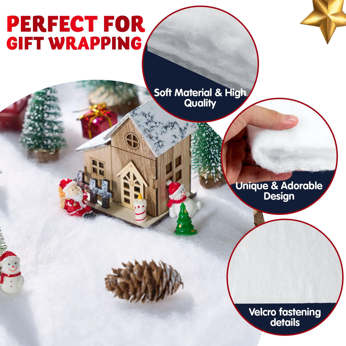2-Pack Christmas Snow Blanket Roll for Holiday Decor