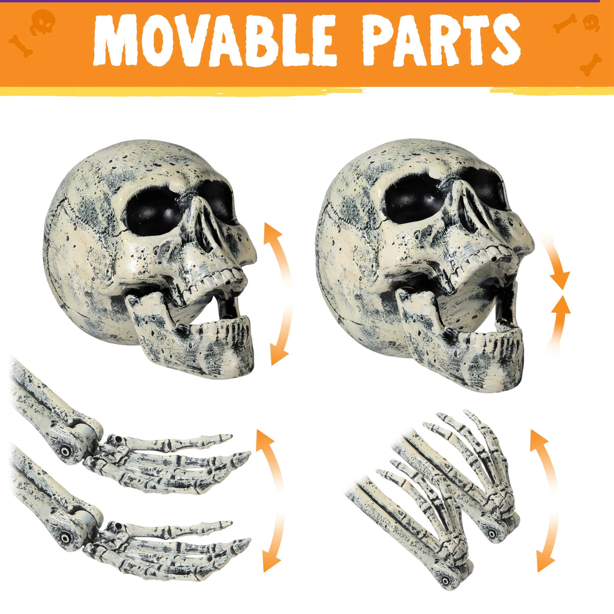 5 Pcs Life Size Skeleton Halloween Decorations for Outdoor Use