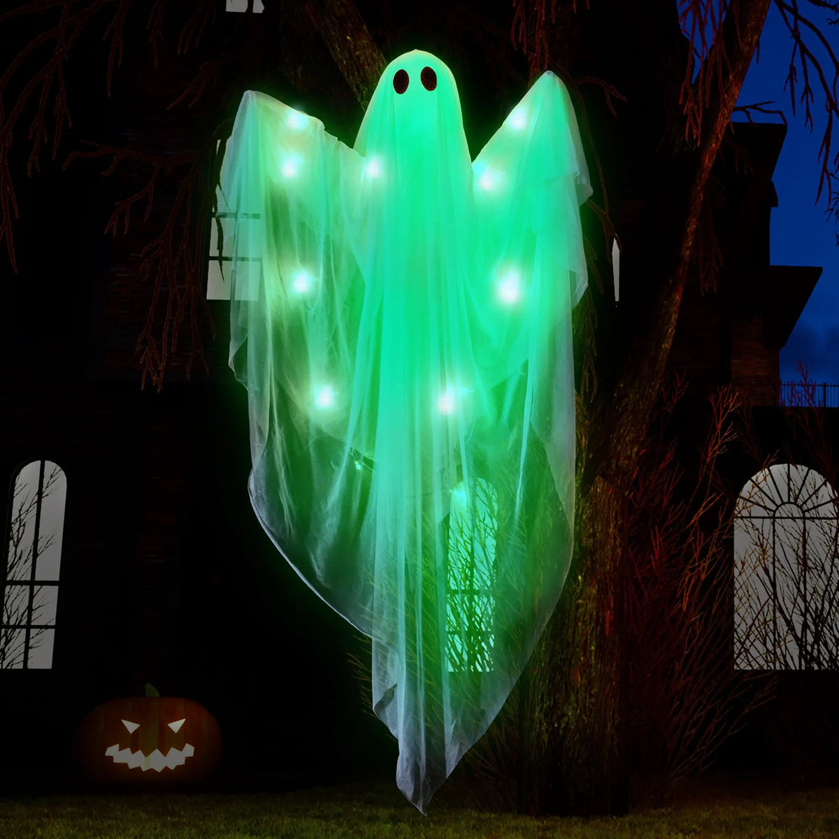 47-Inch Halloween Hanging Light-Up Ghost