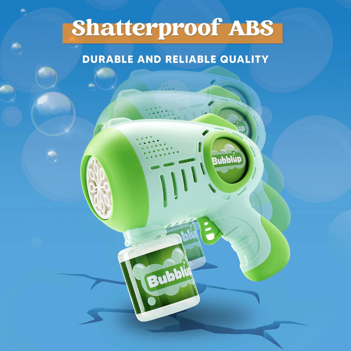 2-Pack Light-Up Automatic Bubble Guns with 4 Bottles of Bubble Solution