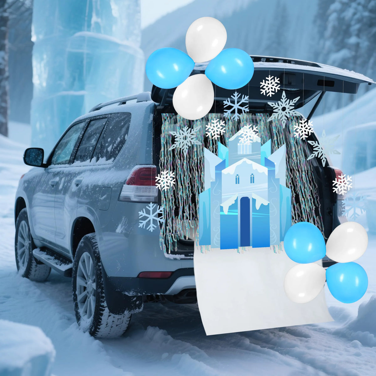 Halloween Trunk or Treat Ice Castle Snow Theme Decorations Kit