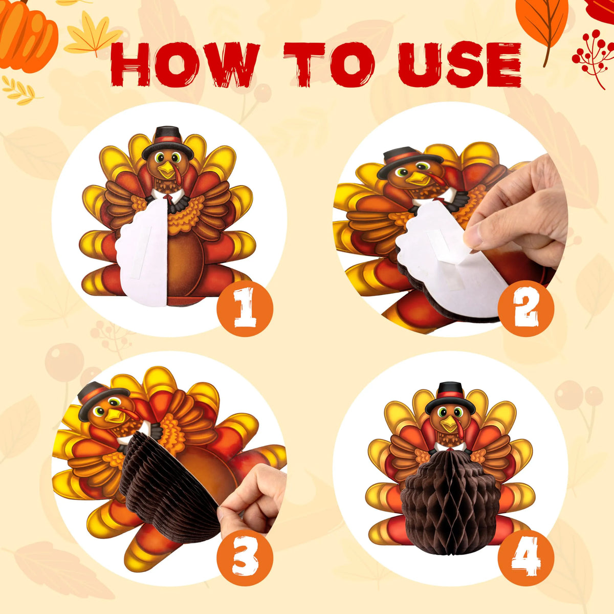 9-Piece Thanksgiving Honeycomb Decorations Set