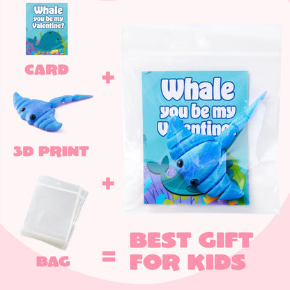 28 Valentine's Day Cards with 3D Ocean Animal Designs for Kids