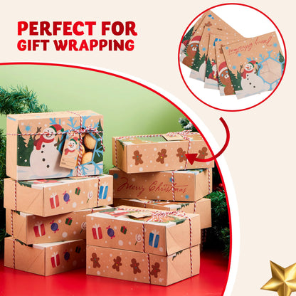 24 PCS Christmas Cookie Gift Baking Box with Window, Auto-Popup Design
