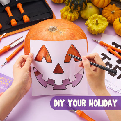 12-Piece Halloween Pumpkin Carving Kit, Professional Carving Set with Carrying Bag