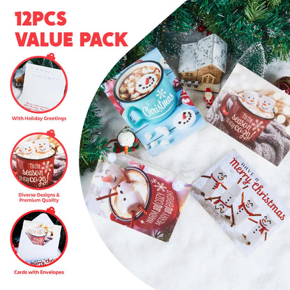 12 Christmas Greeting Cards with Envelopes