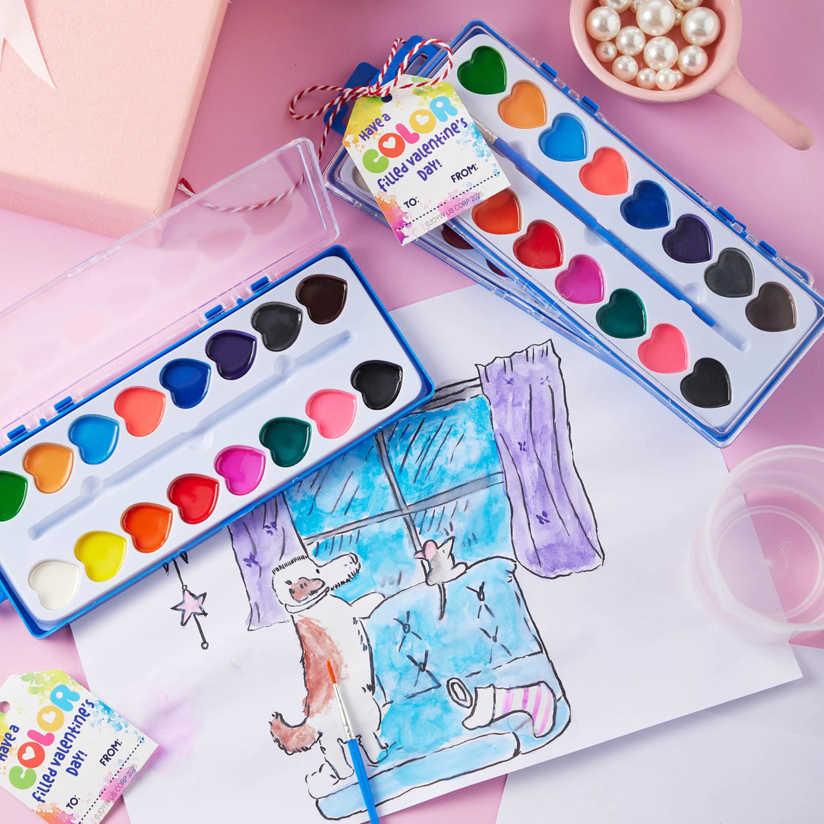 24 Heart-Shaped Watercolor Paints for Valentine's Day