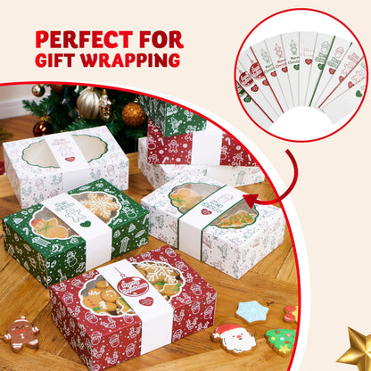 12-Pack Christmas Cookie Boxes for Gift Giving