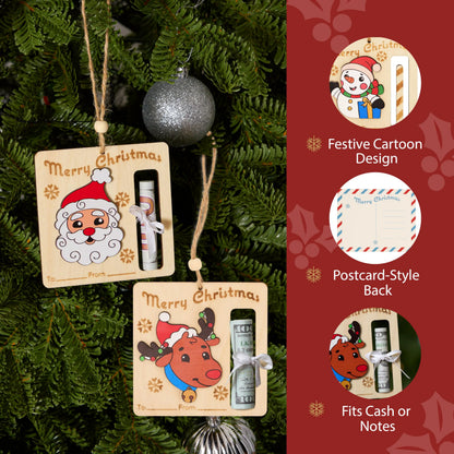 8 Christmas Money Holders for Cash Ornaments, Card Holder Display for Party Decorations