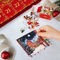 1000-Piece 24-Day Christmas Advent Calendar Puzzle Set