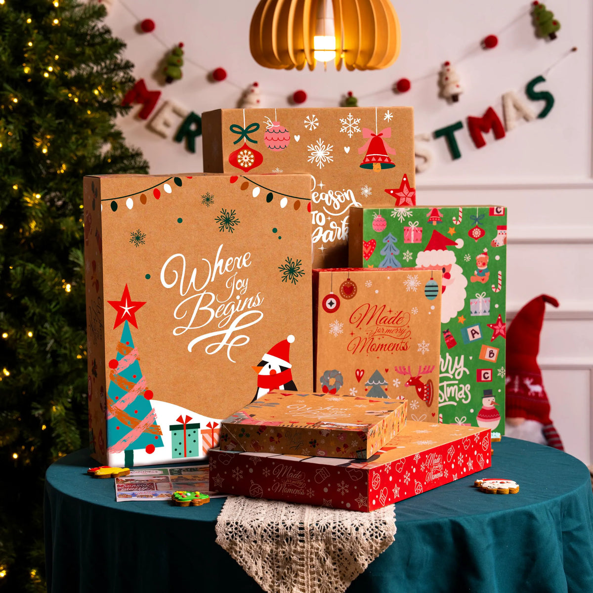 12-Pack Christmas Shirt Gift Boxes with Lids for Presents