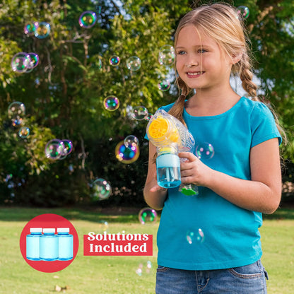Bubble Gun Set - 3 Colors, 5 Built-in Wands