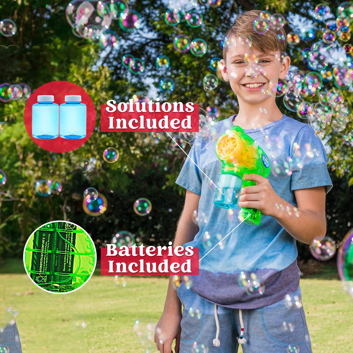 2 Bubble Guns in Green and Blue