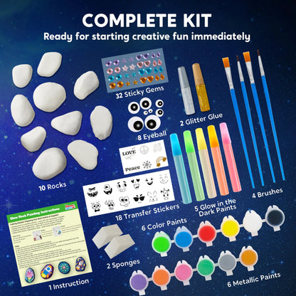 Glow in the Dark Rock Painting Kit for Kids