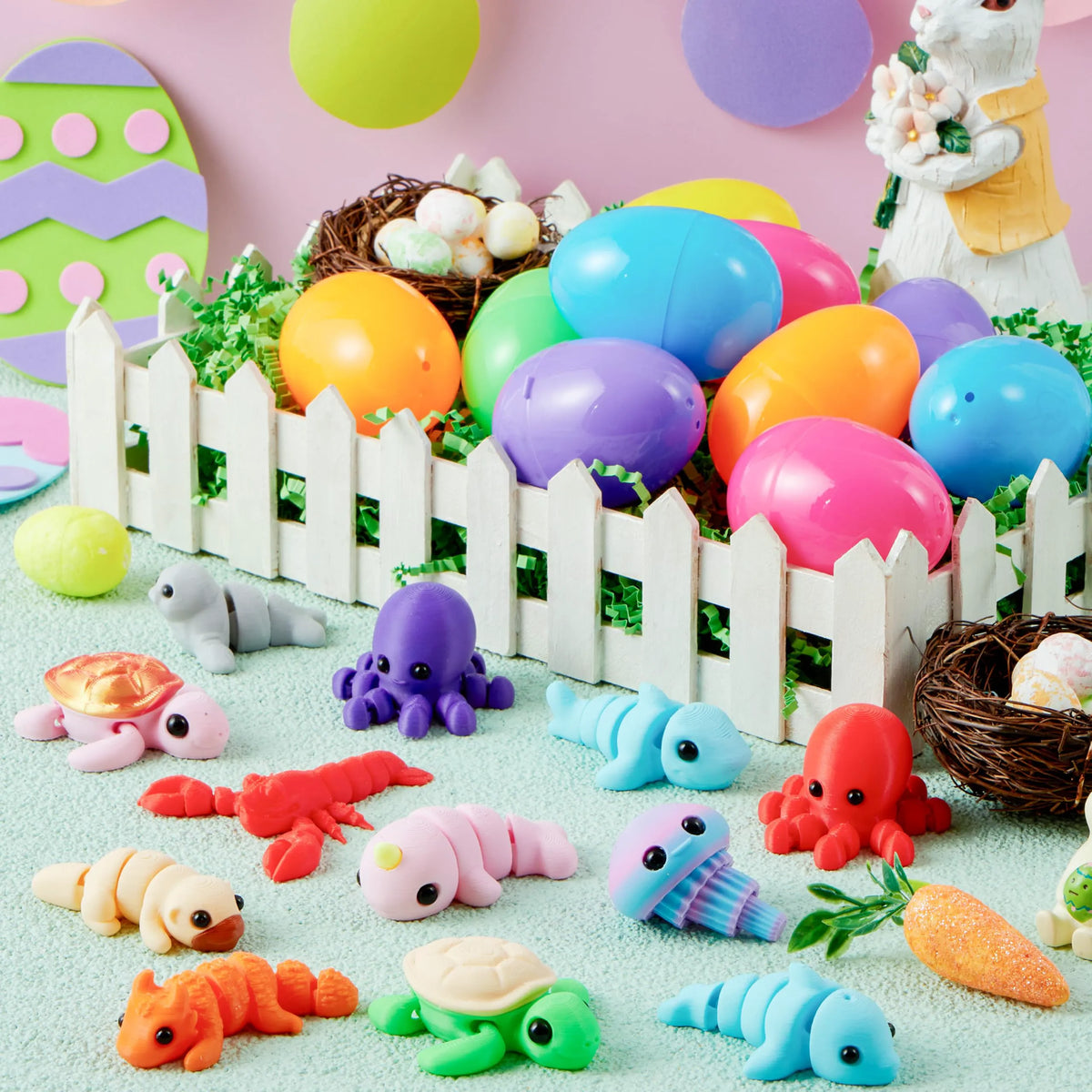 12 Prefilled Easter Eggs with Mini Sea Animals