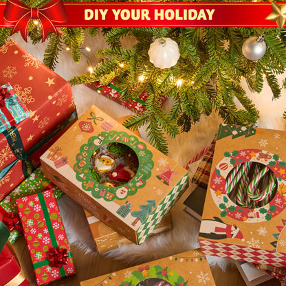 12-Pack Christmas Cookie Boxes for Gift Giving