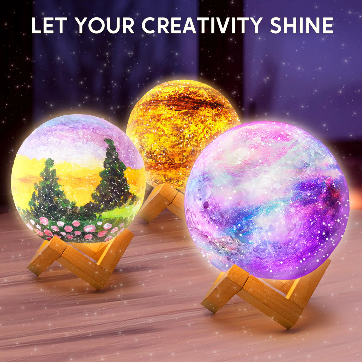 DIY 3D Moon Night Light - Galaxy Lamp Arts and Crafts Kit