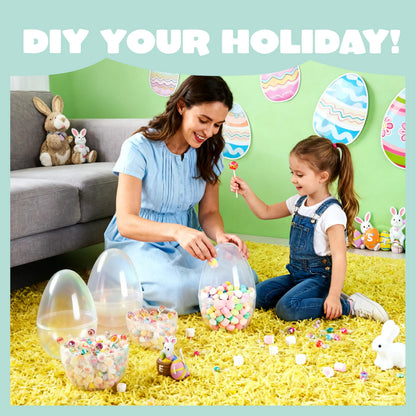 10-Inch Transparent Jumbo Easter Eggs, 8 Pack