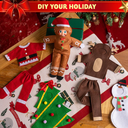 5-Piece Christmas Doll Costume Set