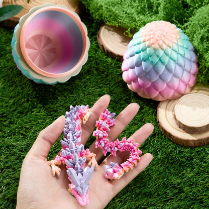 3D Printed Dragon Eggs with 12" Laser Rainbow Dragon Inside