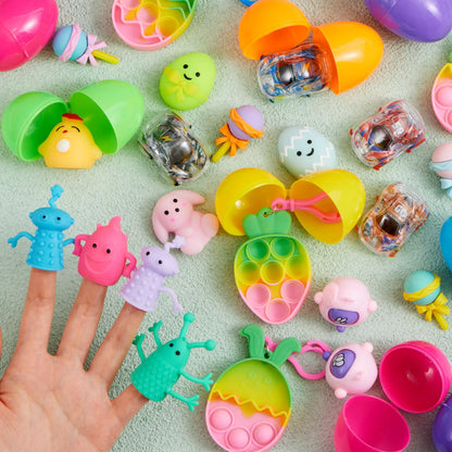 25 Prefilled Easter Eggs with Assorted Toys and Stickers